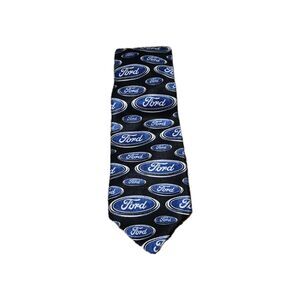 Ford Logo VTG 1996 Car Dealership Ralph Martin Repeat Neck Tie 100% Silk